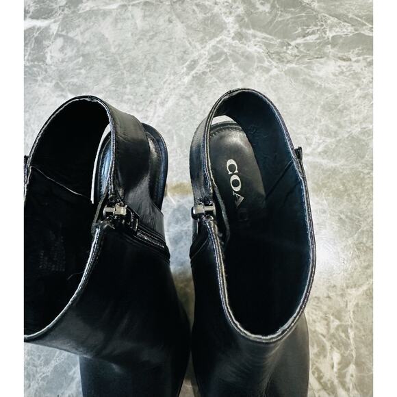 Coach Black leather Izzie Peep-Toe Heels - Picture 4 of 7